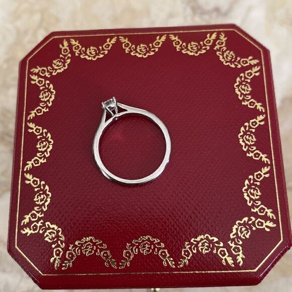 Cartier 1895 Solitaire Engagement Ring .25 Carat Platinum With Case & GIA Report - Picture 7 of 15